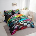 thumbnail image 3 of Manfei Kids Motorcycle 7-Piece Twin Bedding Sets,Colorful Splatter Ink Bedding Comforter Set,Extreme Sports Sheet Sets For Boys,Luxury Bedroom Decor Reversible, 3 of 8