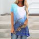 thumbnail image 2 of Blusa informal de manga corta con cuello redondo y estampado suelto de verano para mujer con estilo OAVQHLG3B Store  lin121212, 2 of 4