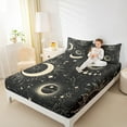 thumbnail image 4 of Manfei Hippie Starry Sky Full Size Sheets for Kids, Mystic Stars Moon Bed Sheets, Hippie Geometric Sheet Sets, Ultra Soft Home Decor, 4pcs, 4 of 7