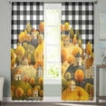 thumbnail image 2 of Yellow Trees Fall Sheer Curtains 96 Inches Long 2 Panels Set, Window Sheer Curtains for Living Room/Bedroom, Autumn Hills Thanksgiving House Rustic Plaid Light Filter Rod Pocket Curtain 52''x96''x2, 2 of 7