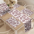 thumbnail image 2 of Ambesonne Ethnic Table Runner & Placemats, Paisley Leaves Illustration, Placemat 4 pcs + Runner 12"x90", Burgundy White, 2 of 2