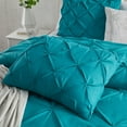 thumbnail image 5 of Pinch Pleat Duvet Cover Set, 3Pc Luxurious Premium Pintuck Style Comforter Cover, 5 of 18