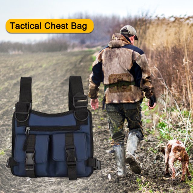 Bolsas de pecho para hombre Bolsa de chaleco funcional Street Boy Hip-hop Tactics para viajes (Azul) Likrtyny Para Estrenar