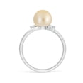thumbnail image 2 of Angara Golden South Sea Cultured Pearl Bypass Engagement Ring in Platinum for Women | June Birthstone Jewelry for Her, 2 of 8