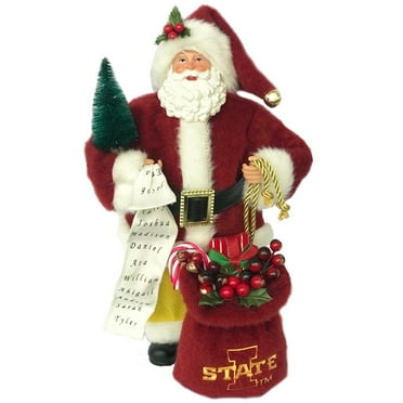 12 inch Iowa State Santa - red