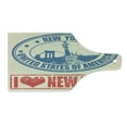 thumbnail image 2 of Retro Poster Cutting Board, Vintage I Love New York with of Liberty Grunge Rubber Stamps Design, Decorative Tempered Glass Cutting and Serving Board, Wine Bottle Shape, Blue Orange, by Ambesonne, 2 of 5