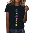thumbnail image 2 of Women's Short Sleeve T-shirt Women'S Spring Round Neck Printed Loose Casual Short Sleeve T Shirt,Black Women's Short sleeve T-shirt XXXL, 2 of 5