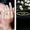 thumbnail image 3 of Rosec Jewels Natural Black Onyx Promise Ring for Women - Butterfly Ring - AAA Quality - Ready to Gift with Jewelry Box, 18K Yellow Gold, US 3.00, 3 of 8
