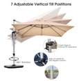 thumbnail image 4 of Costway 10Ft Square Patio Offset Cantilever Umbrella 360 Degree Tilt Aluminum Beige, 4 of 10