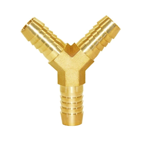 Joywayus 5/8"" Hose Barb Thick Brass Y Shaped 3 Way Union Fitting Intersection/Split Water/Fuel/Air