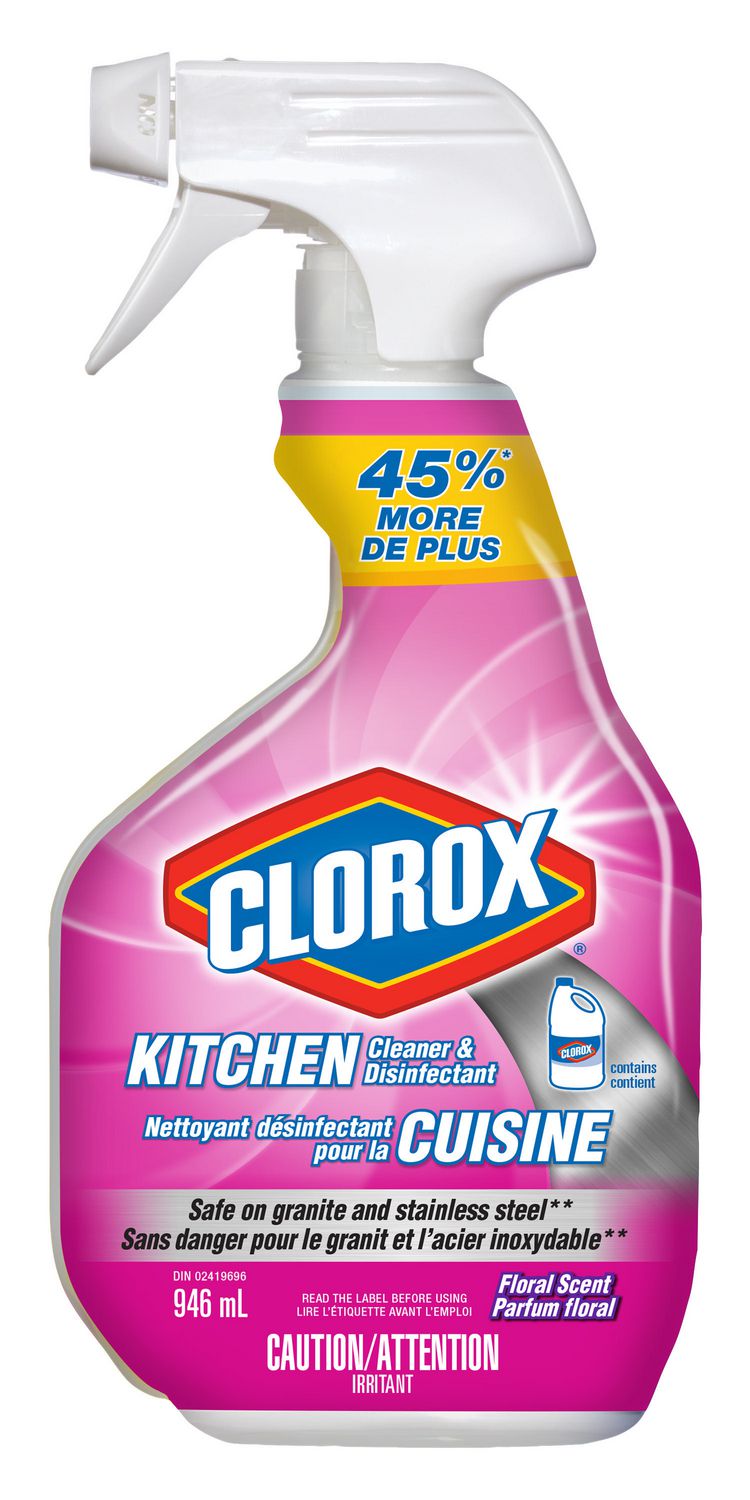 Clorox Kitchen Cleaner &amp; Disinfectant Spray, Floral Scent