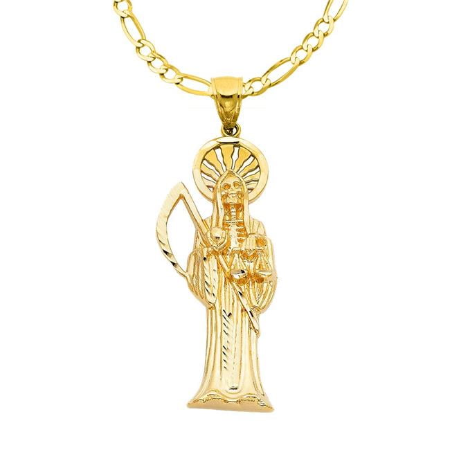 Jewelry 14k Yellow Gold Santa Muerte 
