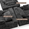 thumbnail image 6 of Noelse 67" Oversized Chaise Lounge, Corduroy Floor Sofa with Pillows, Deep Seat Comfort for Living Room, Gray, 6 of 9
