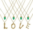 thumbnail image 1 of Zeus Fashion 26 Letters Natural Stone Charm Multi Layer Chain Necklace Women Jewelry, 1 of 7