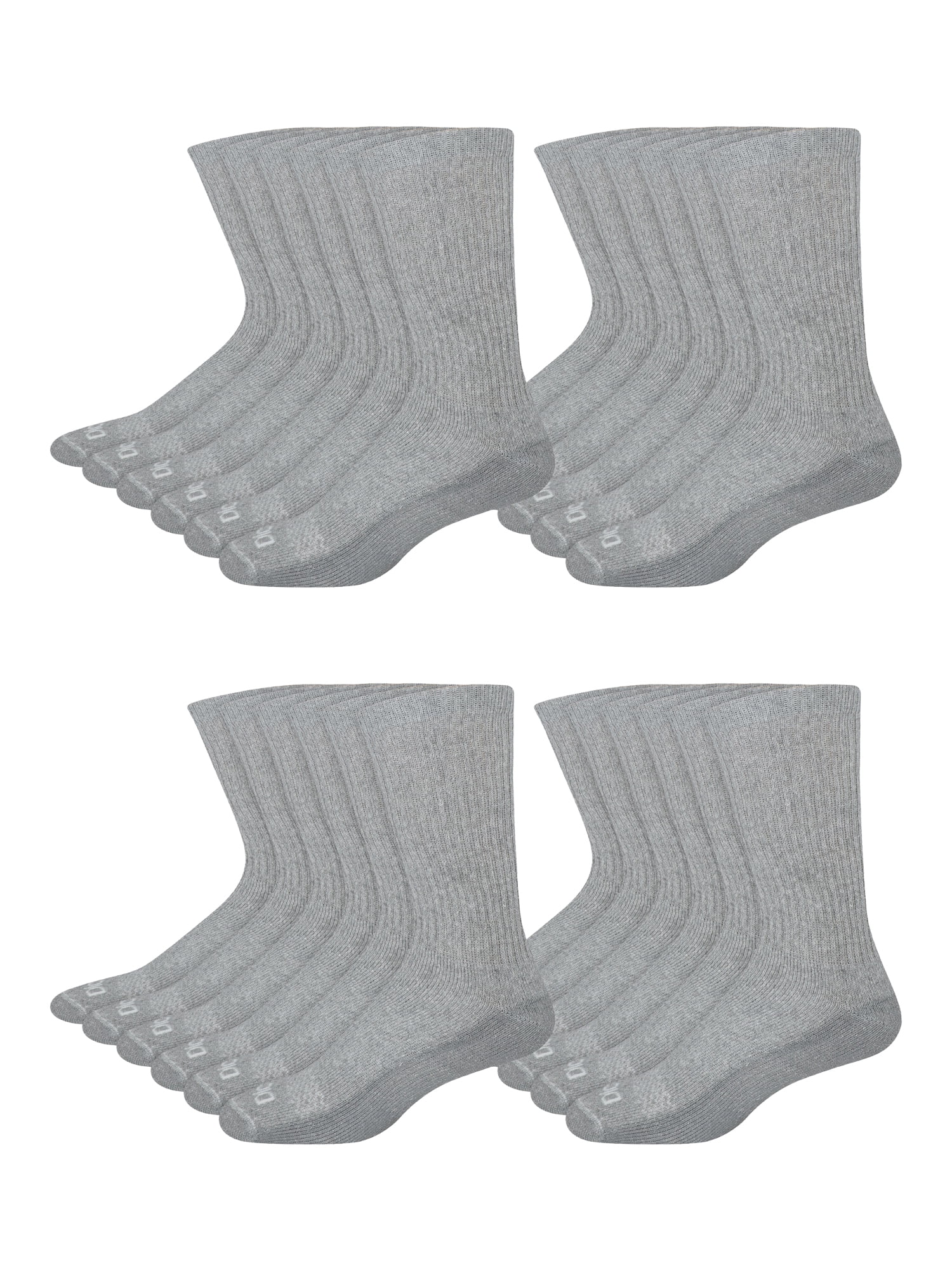 Dickies Men's Value Work Crew Socks, 24 Pack- Lt Grey Size 6-12