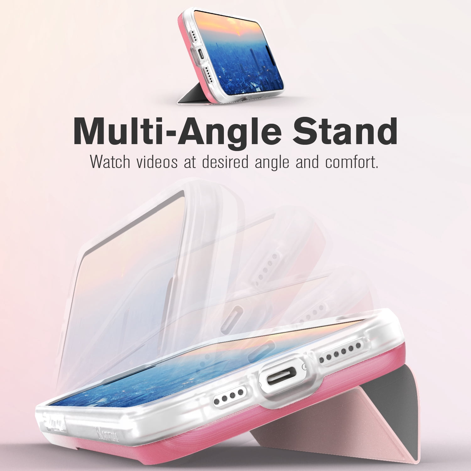 Vena vCommute for Apple iPhone 16 Pro Max Wallet Case, iPhone 16 Pro Max Case with Leather Stand Card Holder [Military Grade Drop Protection] - Pastel Pink