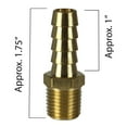 thumbnail image 4 of 10 Pack 3/8" x 1/4" MNPT Pipe Thread Brass Air Hose Barb Fitting For 3/8" Hose 220EE, 4 of 7