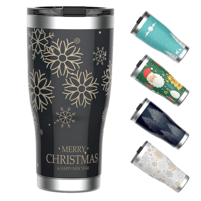 Vaso HAUSHOF de acero inoxidable con aislamiento navideño de 20 onzas
