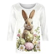thumbnail image 5 of LiMoi Women's Round Neck Holiday Blouse with Easter Day Print Three Quarter Sleeve Top Tees Tshirts My Items, 5 of 5