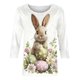thumbnail image 5 of TaTaai Women Casual Loose Pullover Top Easter Print Three Quarter Sleeve Crew Neck Stylish Ladies Spring Outdoor Gathering Wear No Fading Soft Comfortable High-Rated Fashion T-Shirt Gift, 5 of 5