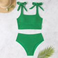 thumbnail image 6 of ANINEO Women Swimwear Solid Color Knit Tight Fitting Backless High Waist 2PCS Swimsuit Soft Hawaii Summer Tropical Brazilian Beachwear, 6 of 6