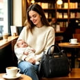 thumbnail image 5 of DEFAHN Small Diaper Bag, Stroller Organizer with Insulated Cup Holder & Detachable Shoulder Strap, Convertible Diaper Bag Tote for Short Trip (Black), 5 of 9