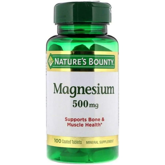 Nature's Bounty Magnesium 500 mg Tablets 100 ea (Pack of 3)