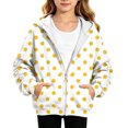 thumbnail image 2 of Zip Up Hoodie for Girls Polka Dot Print Long Sleeve Sweatshirt Hooded Jacket Front Pockets Trendy Fall Winter Casual Loose Fit Top, 2 of 6