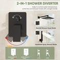 thumbnail image 3 of Black Shower System, Wall Mounted Shower Faucet Set with Valve, 10-Inch Rainfall Shower Head with Handheld Combo Spray, 59'' Long Shower Hose and Shower Trim Kit, Matte Black, 3 of 7