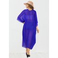 thumbnail image 3 of LA LEELA Women's Chiffon Summer Beach Open Front Holiday Kimono Beachwear Duster Cardigans 3X-4X Royal, Solid, 3 of 5