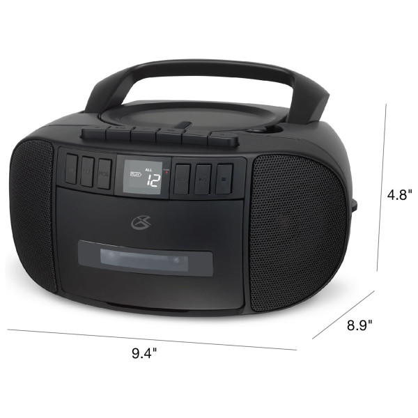 GPX Cassette/CD/Radio Boombox, Black photo 3