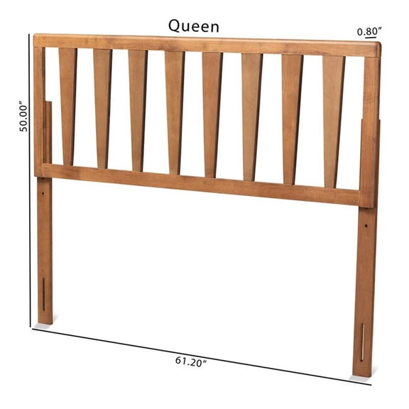 Baxton Studio Duncan Modern and Contemporary Ash Walnut Finished Wood Queen Size Headboard