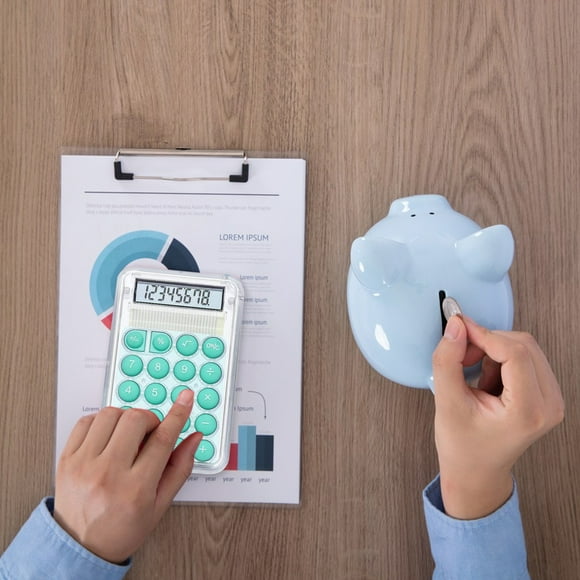 Liquidación TingXianX Calculadora transparente linda para estudiantes, calculadora electrónica de escritorio de 8 dígitos con función estándar. Tamaño: 2,1 x 0,3 x 3,3 pulgadas / 5,4 x 0
