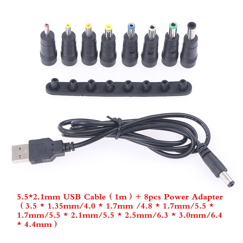 8 Tip Head Universal Adaptor Charger Computer Laptop AC Dc 