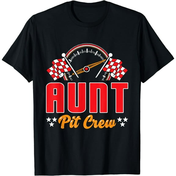 Race Car Birthday Party Matching Family Aunt Pit Crew T-Shirt