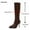 #131-Brown, variant on Roncen Women's Pointed Toe Stiletto Leather Boots - Comfortable High Heel Tall Boots for Autumn/Winter, Mid-Calf Dress Boots with Wide Size Options