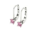thumbnail image 2 of Clara Pucci 0.5Ct Pink Round Cut VVS1 Lever Back Drop Dangle 18k Solid hypoallergenic Gold Designer Earrings For April, 2 of 7