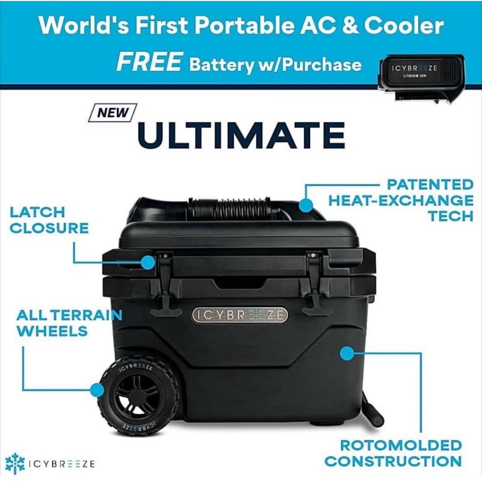 IcyBreeze Ultimate Cooler Portable/Travel 12V AC Air Conditioner and Cooler (Ultimate - with Bonus Accessories)