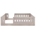 thumbnail image 4 of Noble House Agnes Full Platform Bed with Semi-Enclosed Guardrail, Low Profile Floor Bed, Solid Wood Frame, Natural, 4 of 6