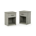 thumbnail image 2 of Furinno Tidur Nightstand with Handle with One Drawer, Set of 2, French Oak Grey, 2 of 5