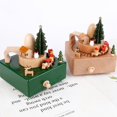 thumbnail image 2 of RV Caja de música de caballo de madera, juguetes para niños, Festival de Navidad, regalo creativo, caja de música de tren de mano brillar Electrónica, 2 of 5