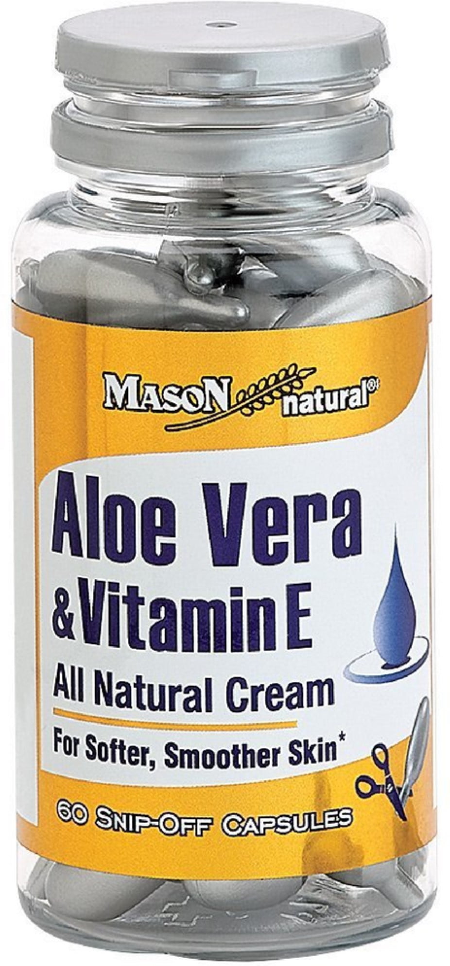 Mason Natural Aloe Vera & Vitamin E Snip-Off Capsules 60 Each
