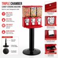 Simple Vending Machine Design Triple Compartment Candy Vending Machine, with Stand, Gumball and ...