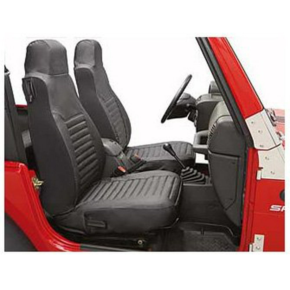 Bestop 2922835 Jeep Wrangler Front HighBack Seat Cover Set, Black