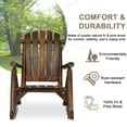 thumbnail image 3 of EPICOZY Rustic Adirondack Wood Indoor/Outdoor High Back Rocking Chair, Carbonized, 3 of 7