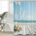 thumbnail image 2 of Small Stall Shower Curtain 48x72 Inch Narrow Half Size Coastal Wooden Bath Curtains Bathroom Decor Welcome Summer Seaside Starfish Shell Waterproof Fabric Shower Curtain Set with Hooks 48 Inch, 2 of 6
