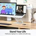 thumbnail image 2 of Adjustable Laptop Stand Ergonomic with Rotating Base Foldable & Portable Laptop Riser Compatible with MacBook Dell HP Lenovo and Other Laptops (Silver), 2 of 8