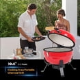 thumbnail image 6 of Portable Ceramic BBQ Charcoal Grill 12 inch, Max 800°F, Easy to carry, for Outdoor Cooking, Picnic, Patio, Backyard, 6 of 7