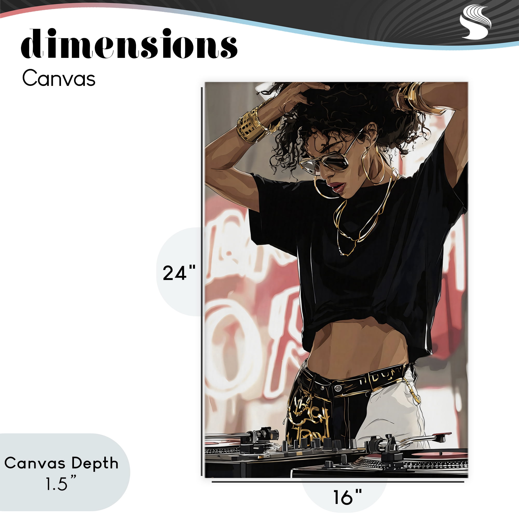 Stupell Industries Trendy Female DJ Musician Canvas Wall Art, design by Franklyn Gregory