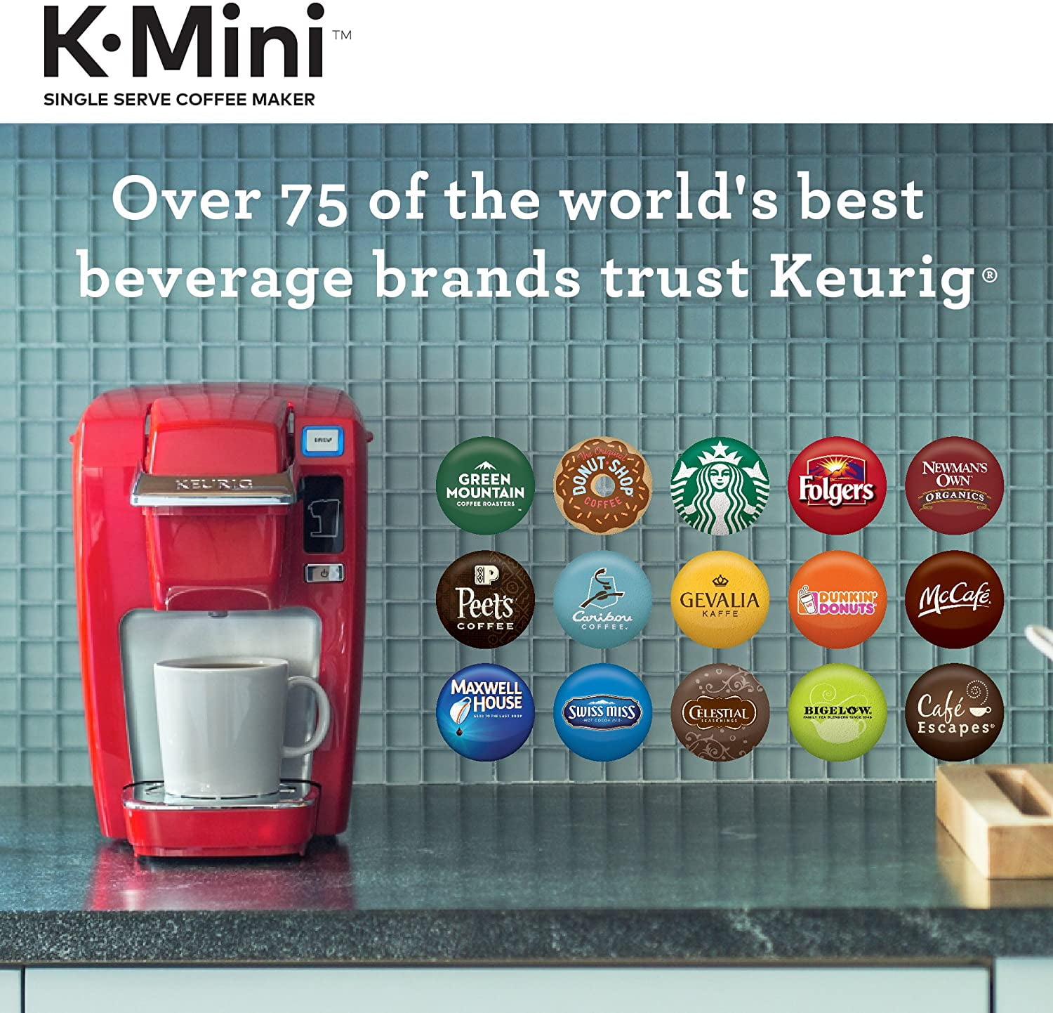 Keurig K15 Coffee Maker, Single Serve K-Cup Pod Coffee Brewer, 6